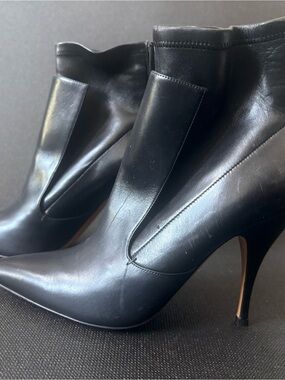 Givenchy Black Leather Pointed Stiletto Ankle Boots